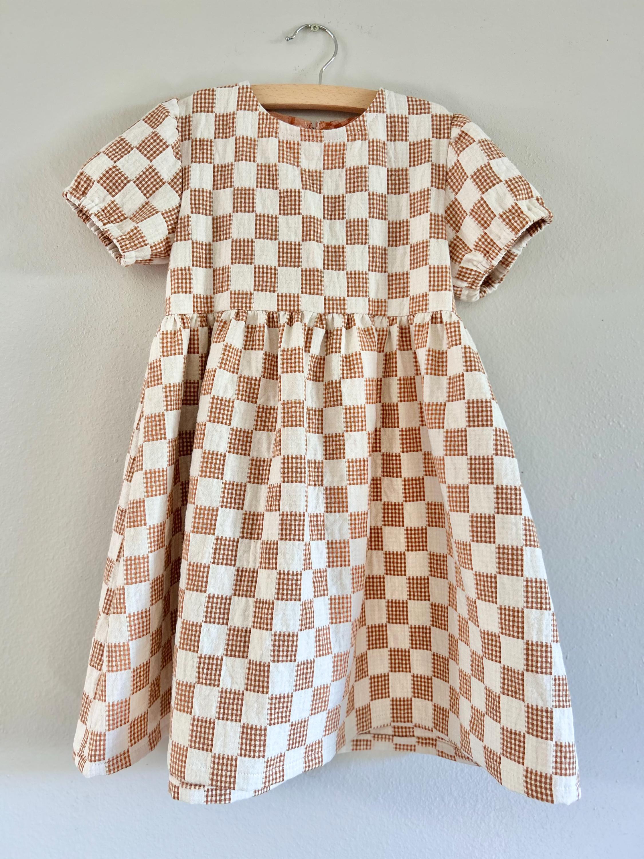 Girls Brown Gingham Dress - Etsy