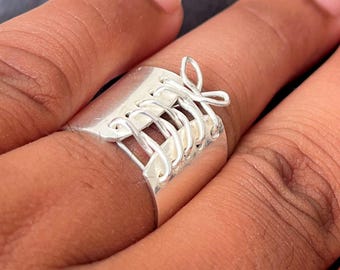 Silber Korsett Ring, 925 Sterling Silber, handgefertigte Handwerker Schmuck