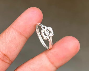 Dainty 925 Sterling Silver Love Knot Ring – Promise Ring
