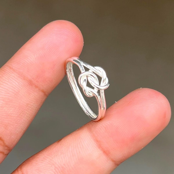 Dainty 925 Sterling Silver Love Knot Ring – Promise Ring