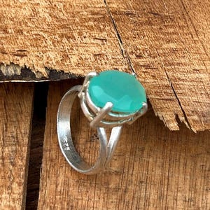 Aqua Chalcedony Ring- 925 Sterling Silver Ring - Blue Gemstone Ring, Women Silver Ring- Handmade Jewelry- Birthday Ring- Ring For Love
