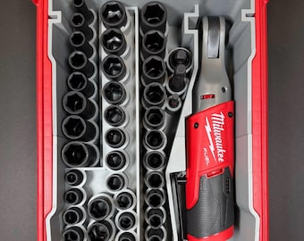 Milwaukee M12 Petroleum 3/8" Ratsche & 43PC Stecknuss Packmax Organizer!