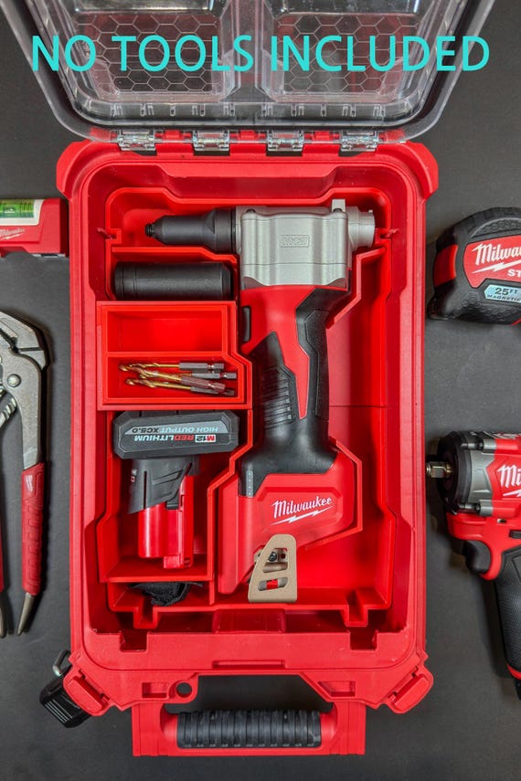 Milwaukee M12 Rivet Gun Packmax Organizer Insert! - Etsy Milwaukee M12 Rivet Gun Packmax Organizer Insert! - Etsy
