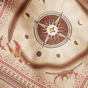 Ouroboros Silk Scarf Ancient Egypt Museum Inspired Eternal Cycle Wearable Art Desert Sands Luxury Gift Symbolic Art Eternal Renewal