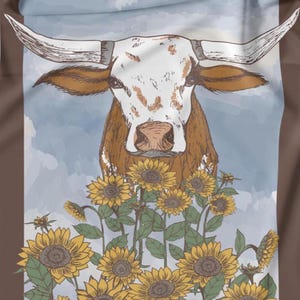 Quilt Kit | Texas Lone Star Wilds Longhorn Wildflower Panel Quilt Fat Quarter Bundle Texas Sewing Gift Heirloom Quilt Project Hand-Drawn Art