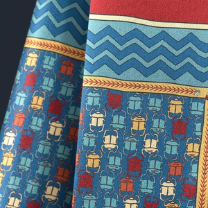 Egyptian Scarab Silk Scarf Ancient Egypt Museum Inspired Wearable Art Protection Symbol Temple Luxury Gift History Lover Protection Symbol