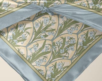 Snowdrop Silk Scarf January Birth Flower Gift Botanical Art Scarf Garden Lover Gift Hand Drawn Wearable Art Romantic Gift for Her
