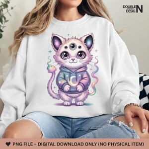 Monstruo lindo PNG / Personaje de dibujos animados kawaii Clipart / Descarga digital para camisetas infantiles, calcomanías, sublimación, arte mural
