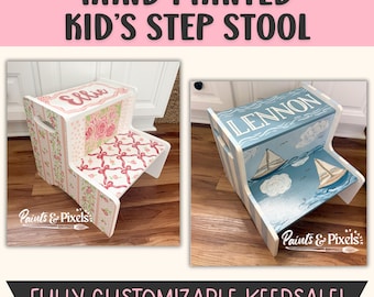 Hand-Painted Kids Step Stool | Custom Keepsake