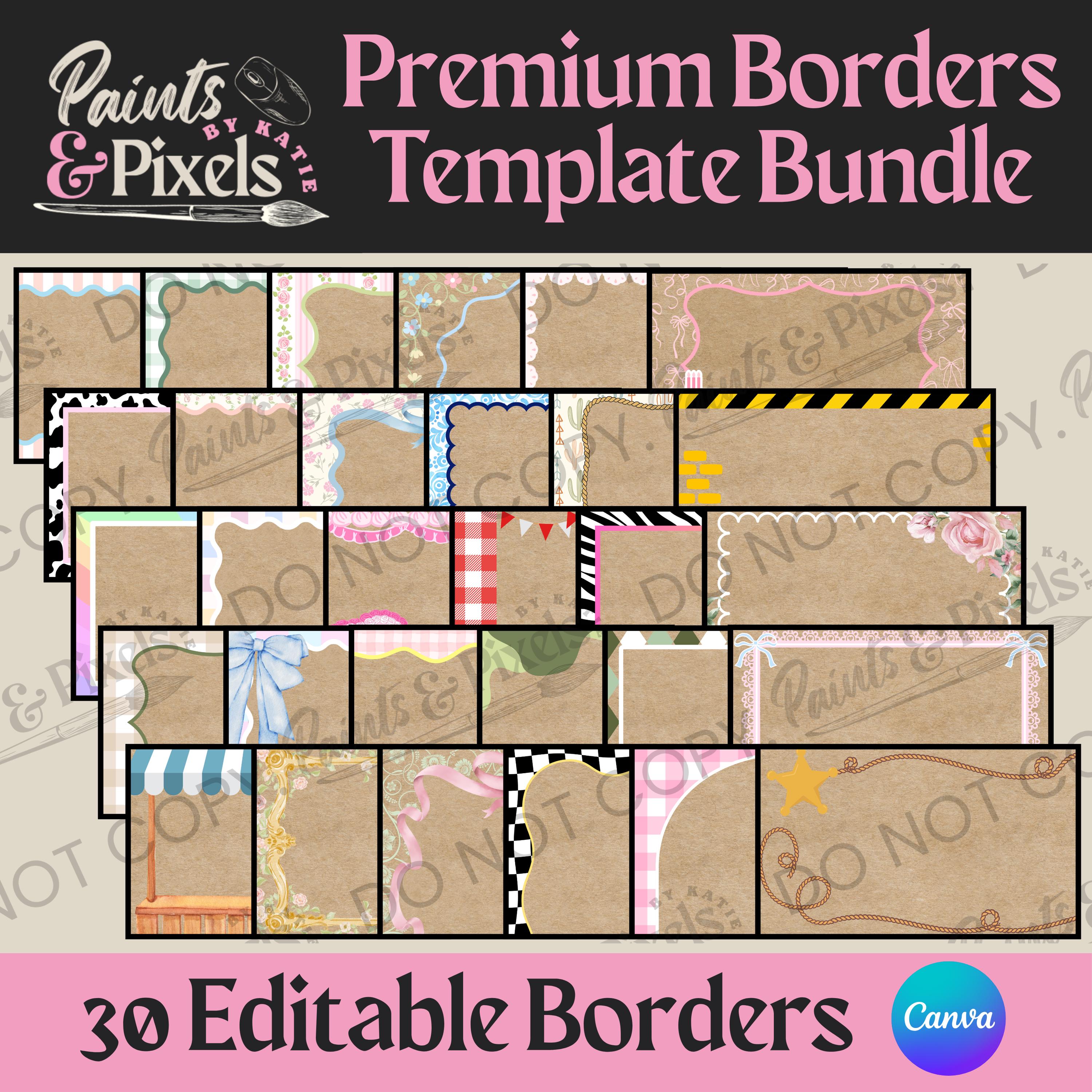 Canva Banner Border Bundle | 30 Editable Designs (digital Download) - Etsy