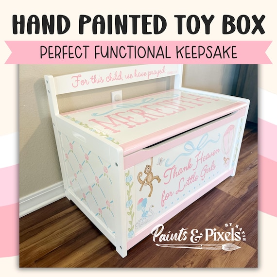 Hand-painted Custom Toy Box | Keepsake Toy Chest