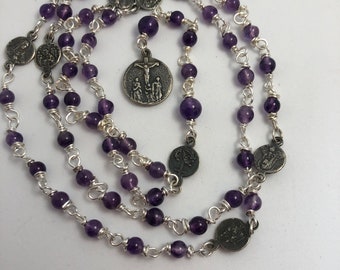 Seven Sorrows Rosary | Sterling and Amethyst