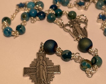 Our Lady of the Miracle Sterling Silver Rosary