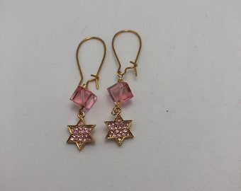 Star of David Earrings with Swarovski Crystals.