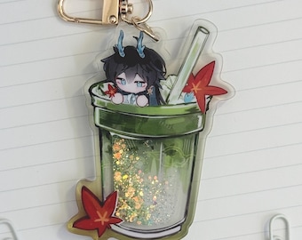 Ciondolo per shaker liquido Matcha Heng / Honkai: portachiavi Dan Heng Star Rail da 3 pollici