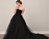 Black Wedding Dress, Tulle Skirt, Gothic, Goth, Colored Wedding Dress, Alternative TWILIGHT, FREE SHIPPING