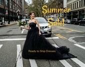 SALE ends today Black Wedding Dress, Ready to Ship, Gothic Wedding Dress, Alternative Tulle TWILIGHT, Free Shipping