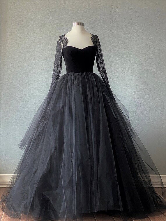 black velvet wedding dress