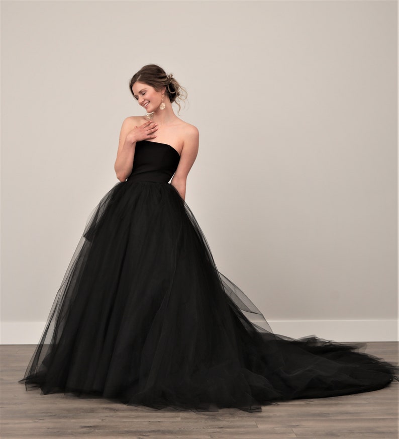 Black Wedding Dress Tulle Skirt Gothic TWILIGHT Dress Goth | Etsy