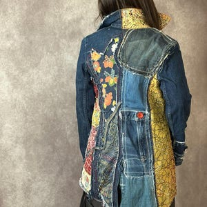 Upcycled Denim Patchwork Jacket – One of a Kind Handmade, Artistic Reworked Denim, Avant Garde Clothing