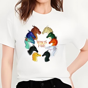Wings of Fire Dragons T-Shirt – Fantasy Book Fan Gift Tee, Size S - 5XL