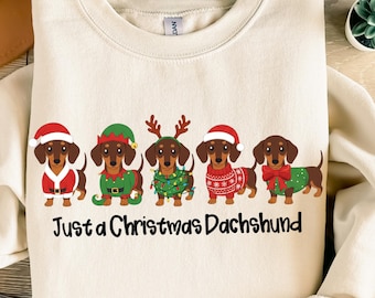 Christmas Dachshund PNG, Sausage Dog Holiday Clipart, Cute Xmas Dog Png, Santa Elf Reindeer Dachshund Png, Dog Lover Christmas Shirt Png
