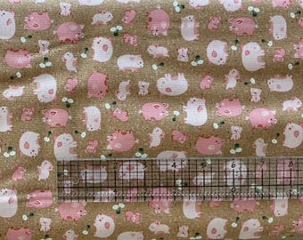 Fun on the Farm by Makower UK  For Andover Fabrics - MU069 - Happy Pigs