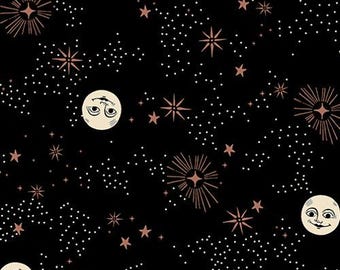 Good Spirits Black RS5136 15 Ruby Star - Wise Moons Halloween Moon Nature Sky Art Deco