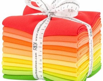 Fat Quarter Bundle Kona Cotton Citrus Fruit 12pcs - FQ-1370-12