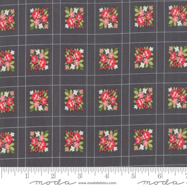 Little Snippets - Bonnie and Camille Fabric - 5518716 -  Floral Forget Me Not Grey