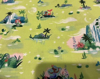End of Bolt 2 Yards Exactly - Riley Blake Neverland - Lemongrass C15901 Mermaid Lagoon