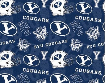 BYU College Prints -Brigham Young Tone on Tone Cotton  BYU-1178