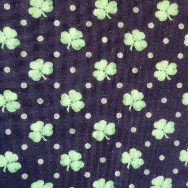 End of Bolt 2 yards - Henry Glass -   Lucky Me! by Shelly Comiskey of Simply Shelly Designs - Shamrocks-Black