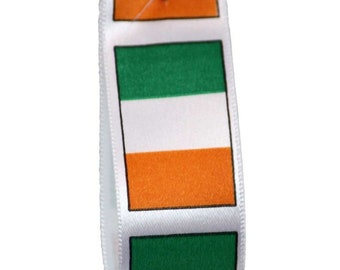 Irish Flag Ribbon | Irish Tricolour - Novelty Themed Ribbon 1 Inch Wide Polyester