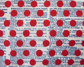 End Of Bolt 1 yard 5 Inches - Riley Blake Designs "Lost & Found Americana" By Jen Allyson. 100% cotton, pattern C5982—RED Dots