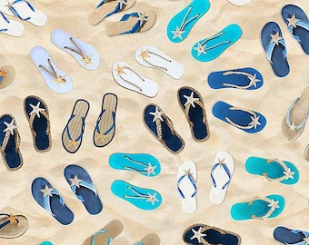 Timeless Treasure - FLIP FLOPS On Sand - C1233 - Beach Dreams