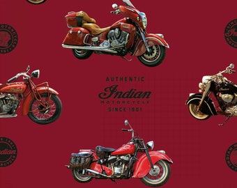 End of Bolt - 1 Yard - Riley Blake Indian Motorcycle C7380 - Red