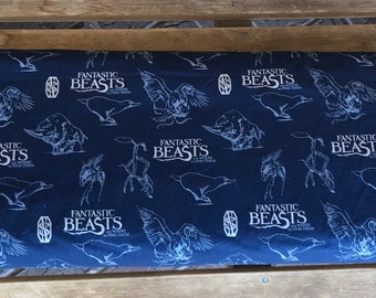 Fantastic Beasts / -Camelot Fabrics - Wizarding World 23900102L Silver on Navy