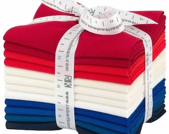 Fat Quarter Kona Cotton Patriotic Holiday Palette, 12pcs/bundle  FQ1378-12