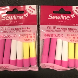 Double Pack Assorted - Sewline Fabric Glue Pen Refill - Pen Sold Separately ( Link Below) - FAB50062 - Glue Sticks - Gluestick