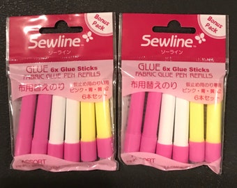 Double Pack Assorted - Sewline Fabric Glue Pen Refill - Pen Sold Separately ( Link Below) - FAB50062 - Glue Sticks - Gluestick