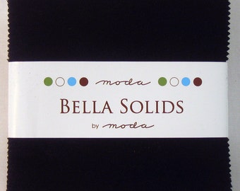 Bella Solids Charm Pack -Black - 9900PP-99 - Moda Black Charm Pack