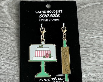 Moda - Baking Zipper Pulls - CH116V - Cake Stand and Rolling Pin