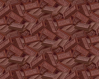 End of Bolt 1/2 Yard - Riley Blake - Celebrate with Hershey Valentine's Day Candy Bar Toss Chocolate - I Spy Fabric -C12801