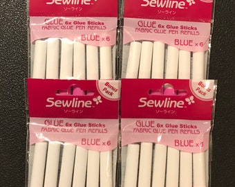 Double Pack - One Pack Of Assorted and One Pack of Blue - Sewline Fabric  Glue Pen Refills - Pen Sold Separately Link Below) Glue Sticks