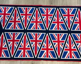 London Revival by Makower UK Union Jack Flags Blue - TP2454