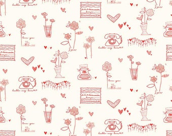 End of Bolt - 3/4 Yard - From the Heart Main Cream By Sandy Gervais For Riley Blake - C10050