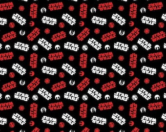 Black Star Wars Tossed Icons  73090221-6 - Camelot Fabrics