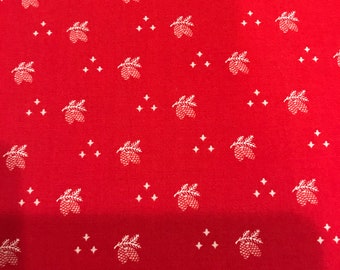 Christmas Stitched Pinecones Red 2044414  - Fig Tree - Moda Has Now Discontinued This Fabric