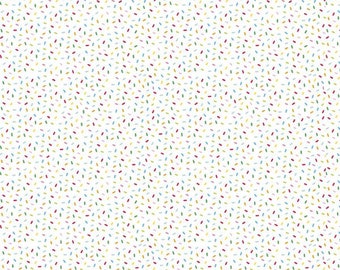 End of Bolt 32 Inches - Rainbow fruit Let's Chill White - C10895- confetti sprinkles